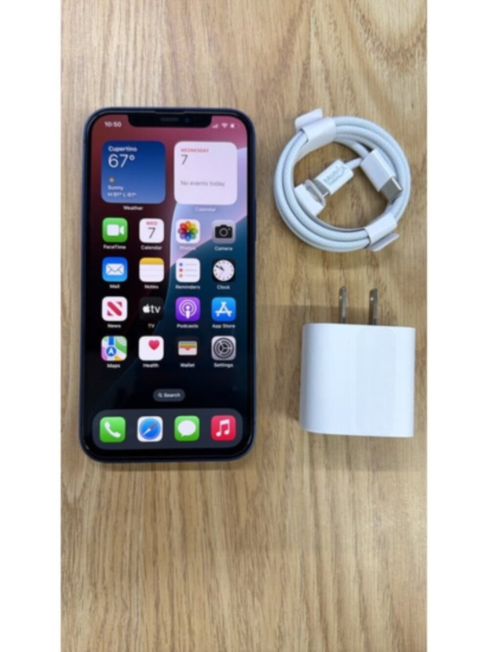 Apple iPhone 12 64GB Blue Unlocked 100% Battery w/ Charger & Cable